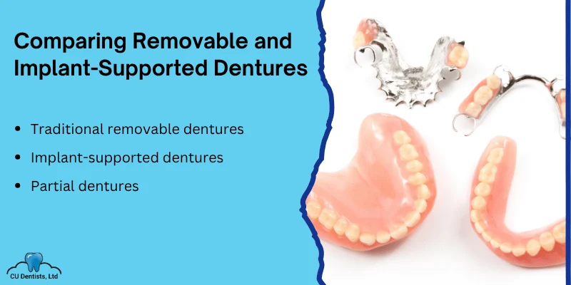 Types Removable Dentures and Implant-Supported Dentures